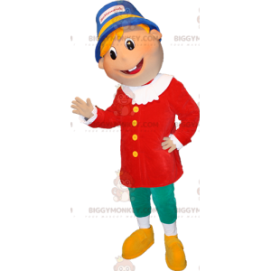 BIGGYMONKEY™ Mascot Costume Blond Boy in Colorful Outfit –