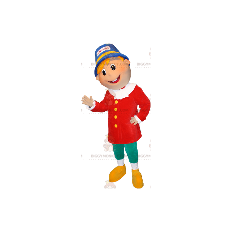 BIGGYMONKEY™ Mascot Costume Blond Boy in Colorful Outfit –