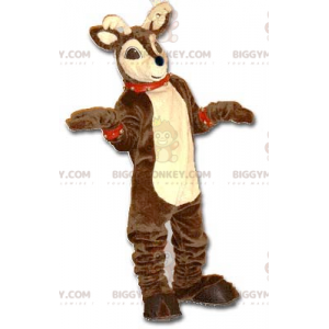 Brown and Tan Christmas Reindeer BIGGYMONKEY™ Mascot Costume –