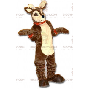 Traje de mascote de rena de Natal marrom e bronzeado