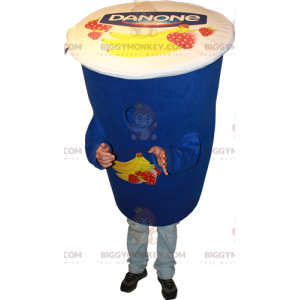 Costume da mascotte BIGGYMONKEY™ Yogurt blu Danone. Costume da