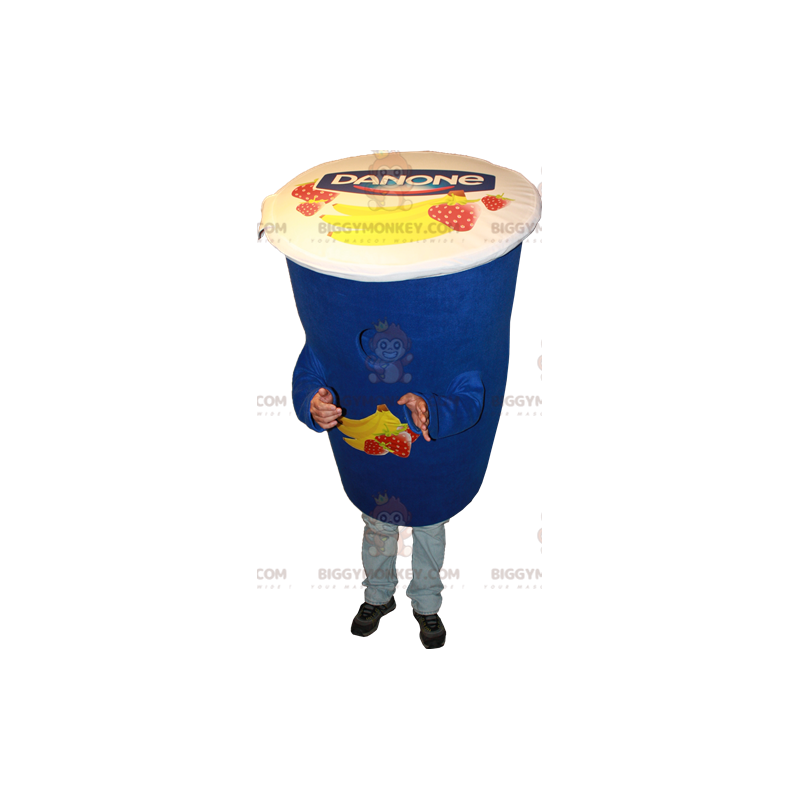 Costume da mascotte BIGGYMONKEY™ Yogurt blu Danone. Costume da