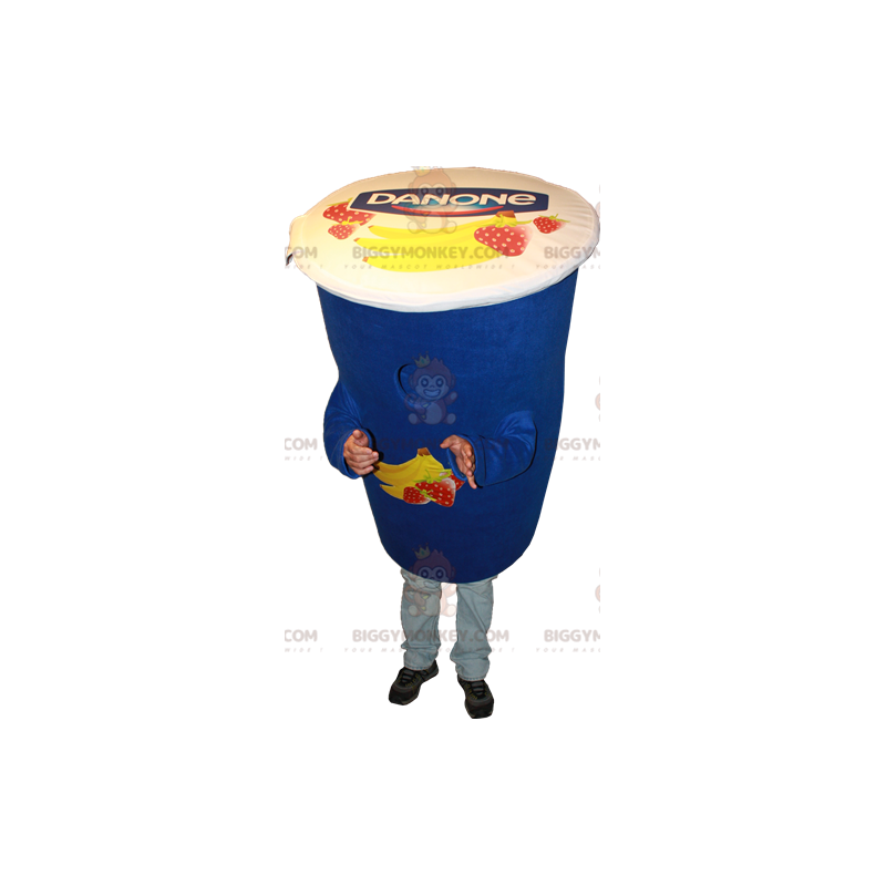 Danone Blue Yogurt BIGGYMONKEY™ Mascot Costume. Milky Dessert