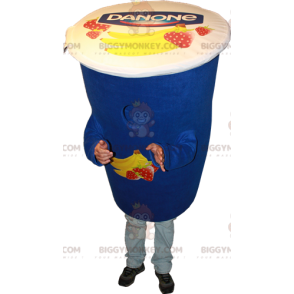Danone Blue Yogurt BIGGYMONKEY™ maskottiasu. Maitomainen
