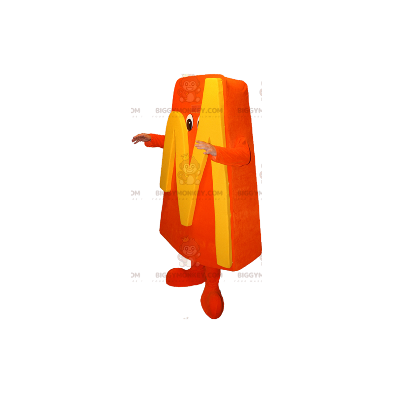 BIGGYMONKEY™ Disfraz de mascota de hombre naranja con letra M -