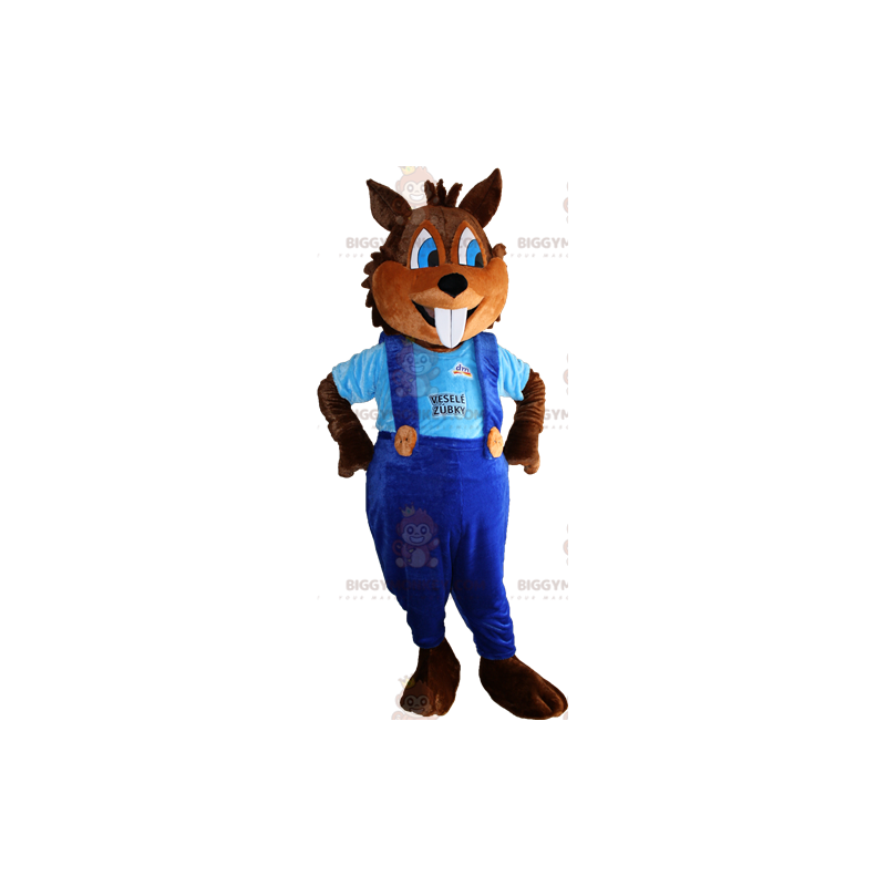 BIGGYMONKEY™ Brown Squirrel Mascot Costume With Big Teeth And