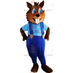 BIGGYMONKEY™ Brown Squirrel Mascot Costume With Big Teeth And