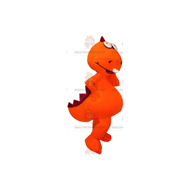 Kostium maskotki olbrzymiego pomarańczowo-czerwonego dinozaura
