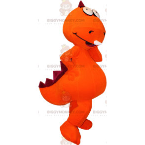 Costume de mascotte BIGGYMONKEY™ de dinosaure orange et rouge