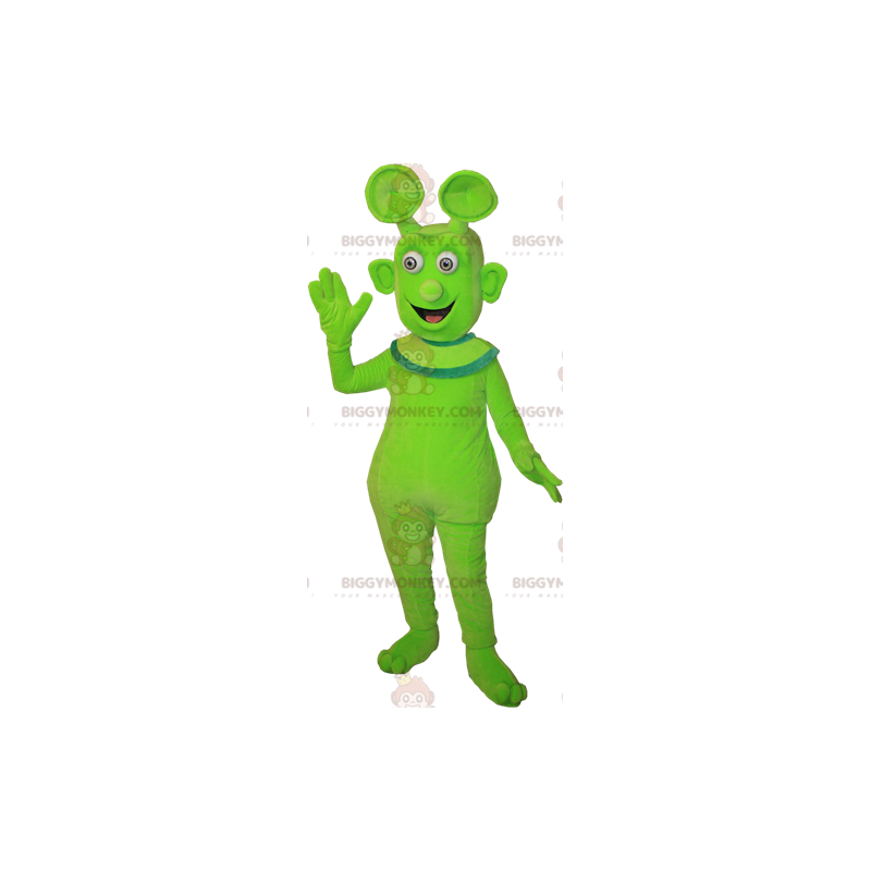 Sød smilende grøn alien alien BIGGYMONKEY™ maskotkostume -