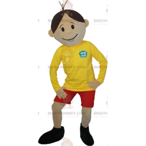 Brown Boy BIGGYMONKEY™ Maskottchenkostüm in Sportbekleidung -