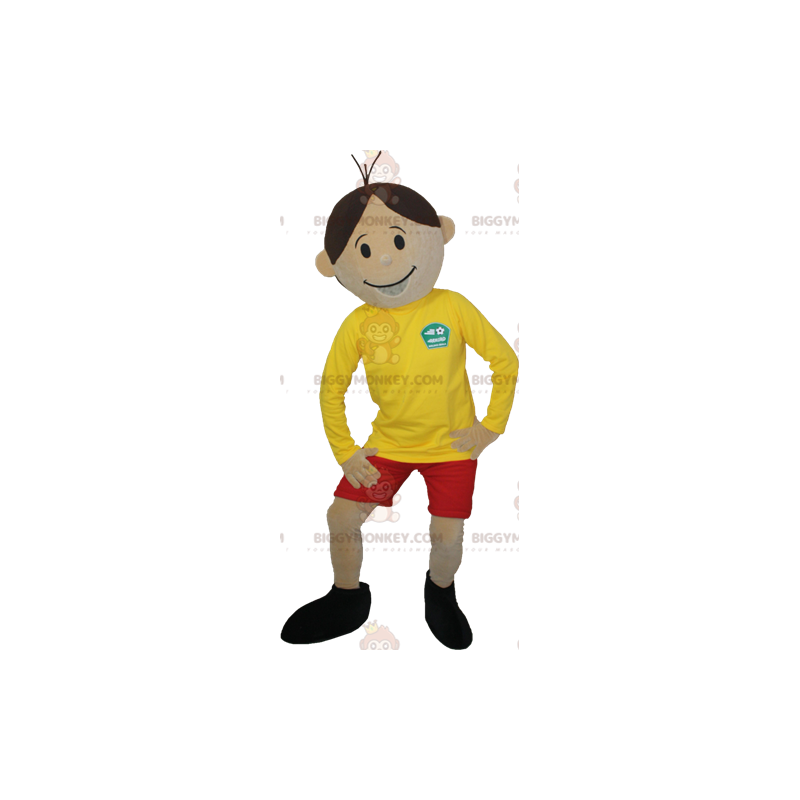 Brun pojke BIGGYMONKEY™ maskotdräkt i sportkläder - BiggyMonkey