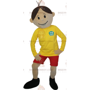 Brown Boy BIGGYMONKEY™ Mascot Costume In Sportswear –