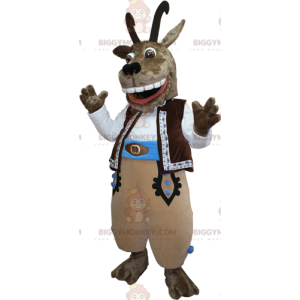 Kostým maskota BigGYMONKEY™ s velkým rohem a hnědým kozorožcem