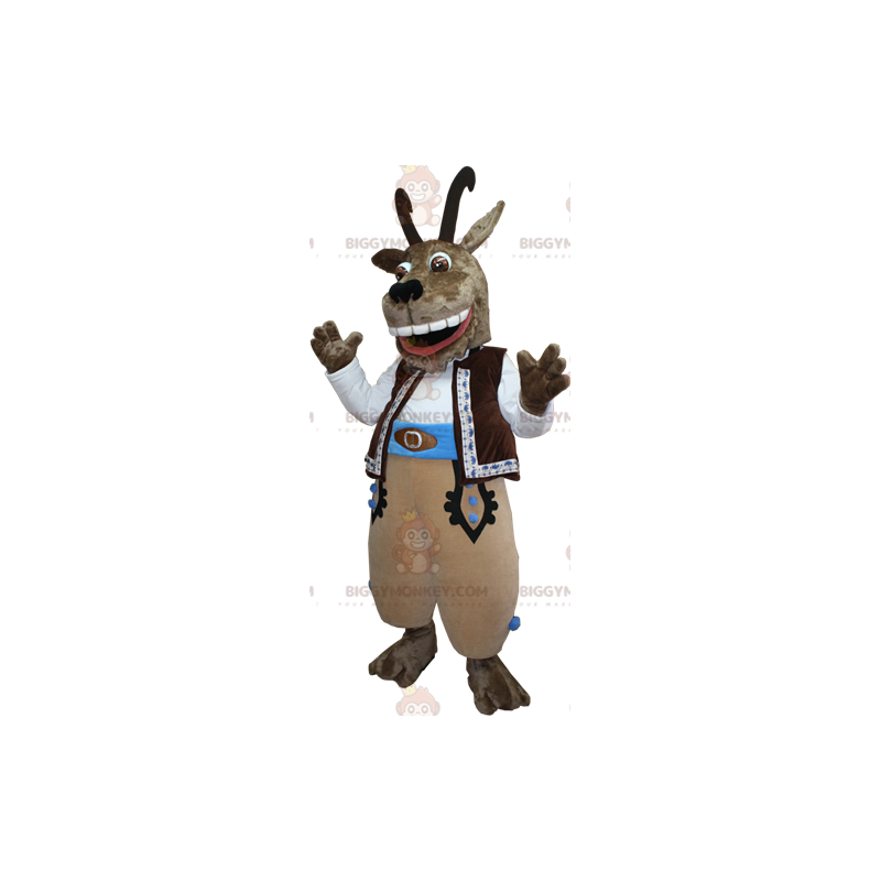 Big Horned Brown Ibex Goat BIGGYMONKEY™ Mascot Costume –