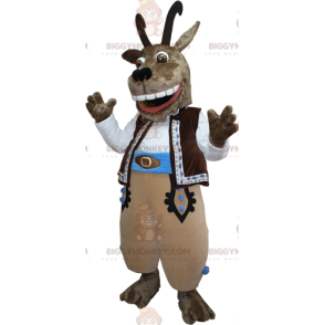 Costume de mascotte BIGGYMONKEY™ de bouc de bouquetin marron