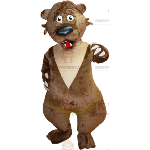 Disfraz de mascota BIGGYMONKEY™ de oso pardo y canela de