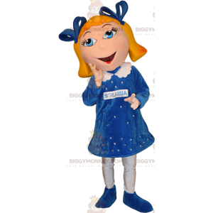 Blue Eyed Blonde Girl BIGGYMONKEY™ Mascot Costume With Cute