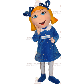 Disfraz de mascota BIGGYMONKEY™ de chica rubia de ojos azules