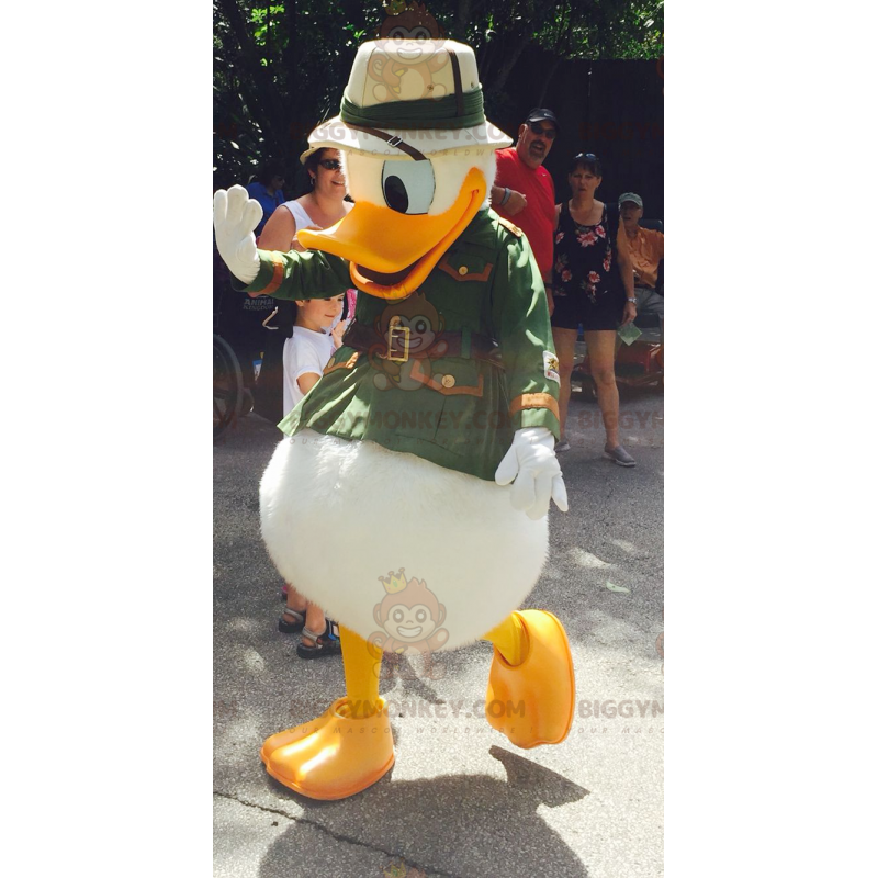 Στολή μασκότ Donald Duck BIGGYMONKEY™ ντυμένη ως εξερευνητής -