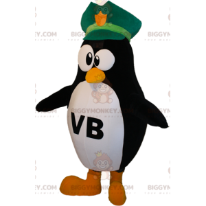 Czarno-biały kostium maskotki pingwina BIGGYMONKEY™ z czapką
