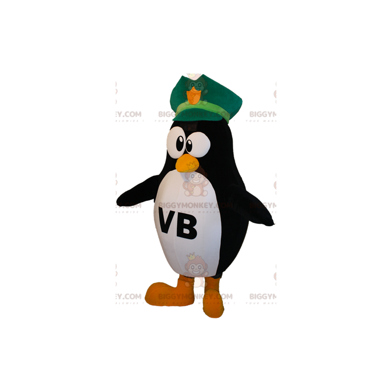Kostým černobílého tučňáka BIGGYMONKEY™ s maskotem a kloboukem