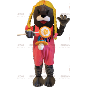 BIGGYMONKEY™ Costume da mascotte Lontra grigia Leone marino con