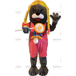 Disfraz de mascota BIGGYMONKEY™, nutria gris, león marino con
