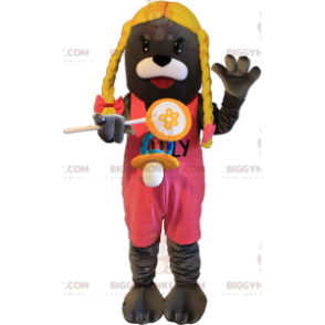 Costume de mascotte BIGGYMONKEY™ d'otarie grise de loutre avec