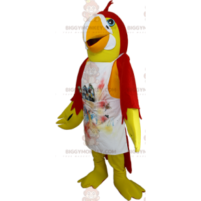 BIGGYMONKEY™ Costume da mascotte pappagallo giallo e rosso con