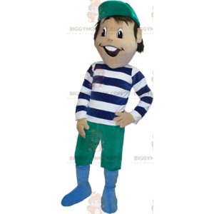 Costume de mascotte BIGGYMONKEY™ de garçon brun avec une tenue