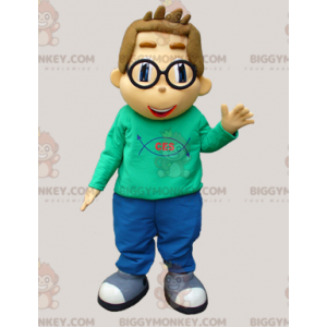 Costume de mascotte BIGGYMONKEY™ d'écolier de nerd