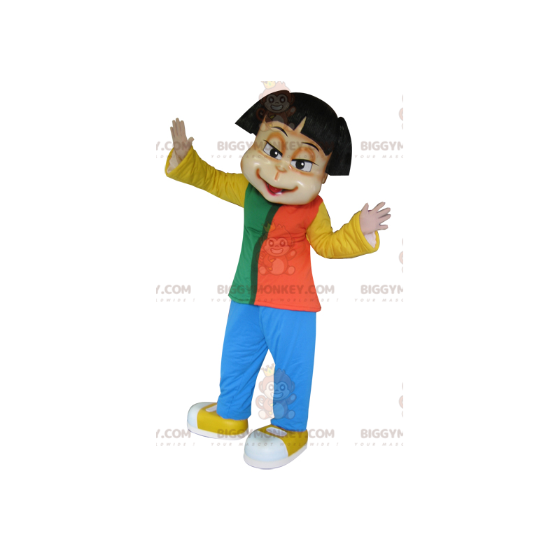 Costume da mascotte BIGGYMONKEY™ per ragazza marrone vestito