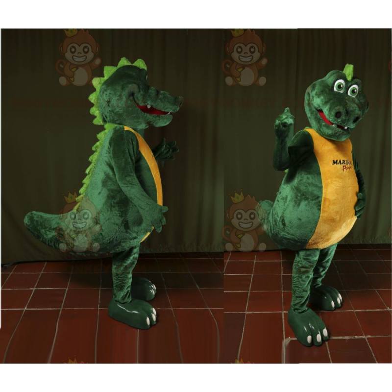 Giant Green and Yellow Crocodile BIGGYMONKEY™ Mascot Costume –