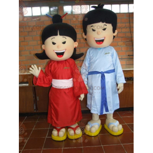 Mascotte di coppia asiatica BIGGYMONKEY™s. mascotte cinese