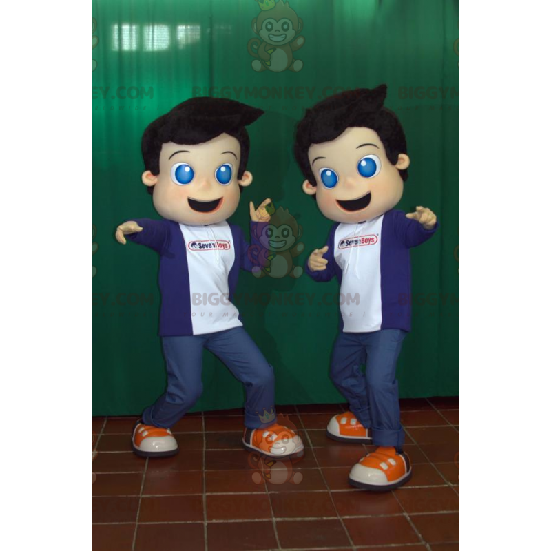 2 mascote dos meninos de olhos azuis do BIGGYMONKEY™. mascote