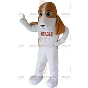 Brun og hvid beagle hund BIGGYMONKEY™ maskot kostume -