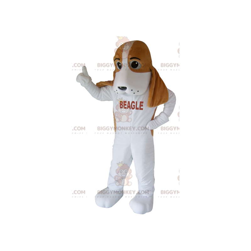 Bruine en witte beagle hond BIGGYMONKEY™ mascottekostuum -