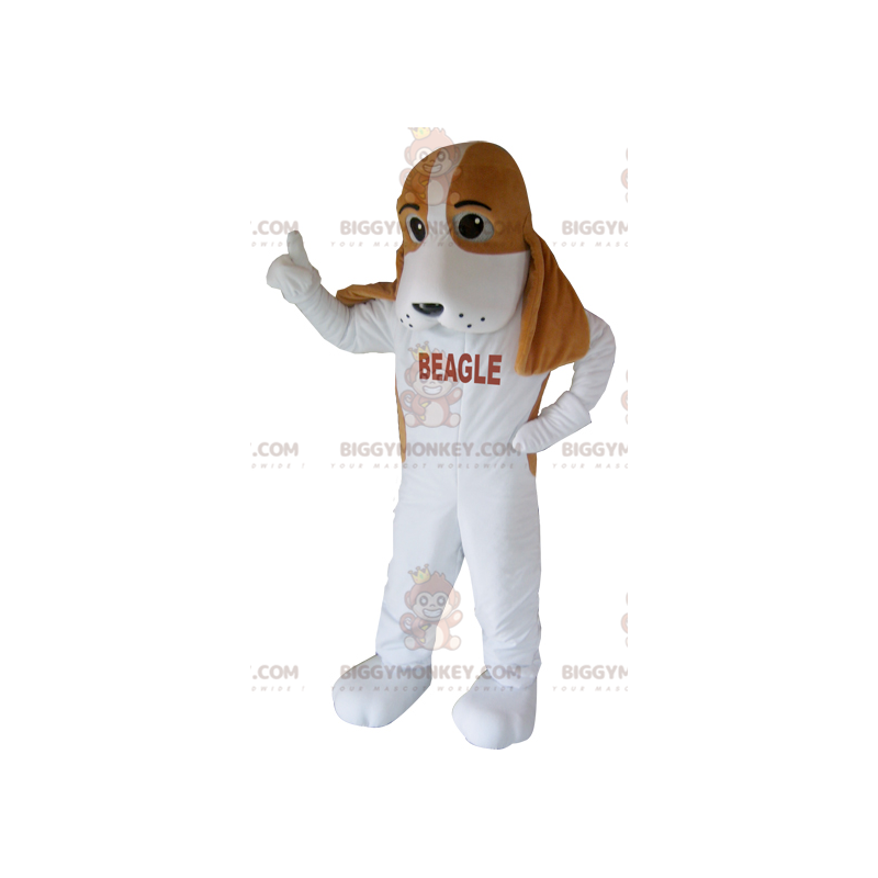 Costume mascotte BIGGYMONKEY™ cane Beagle marrone e bianco -