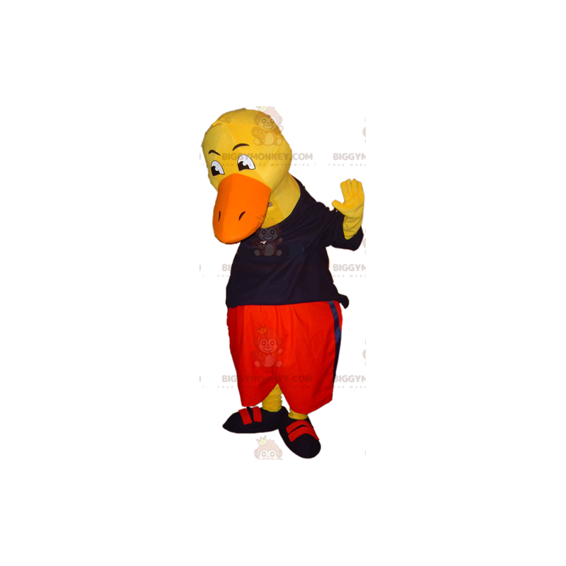 BIGGYMONKEY™ maskottipuku Giant Yellow Duck, joka on pukeutunut