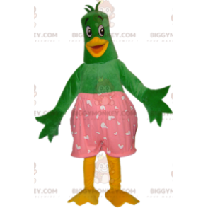 Costume de mascotte BIGGYMONKEY™ d'oiseau de canard vert et
