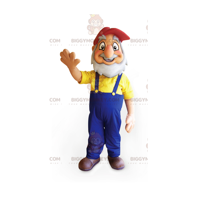 Bärtiges Opa Bauer BIGGYMONKEY™ Maskottchenkostüm mit Overall -