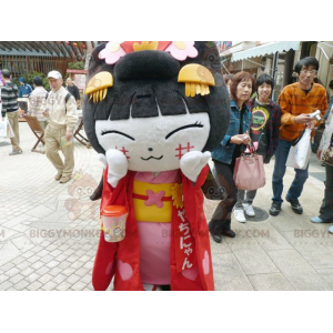 Asiatisk kvinna kinesisk flicka BIGGYMONKEY™ maskotdräkt -