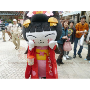 Asiatisk kvinna kinesisk flicka BIGGYMONKEY™ maskotdräkt -