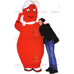 Red Barbapapa BIGGYMONKEY™ mascot costume. Giant Bowling Pin