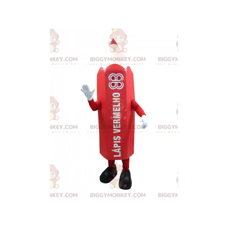 Giant Red Pencil BIGGYMONKEY™ Mascot Costume. Pen BIGGYMONKEY™