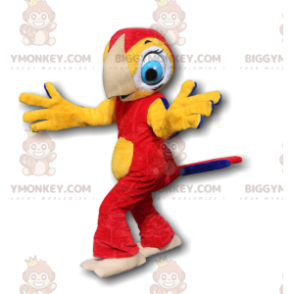 BIGGYMONKEY™ Costume da mascotte Pappagallo rosso e giallo con