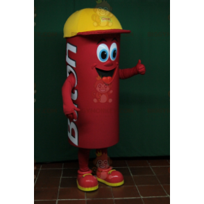 Costume de mascotte BIGGYMONKEY™ de bonhomme rouge cylindrique