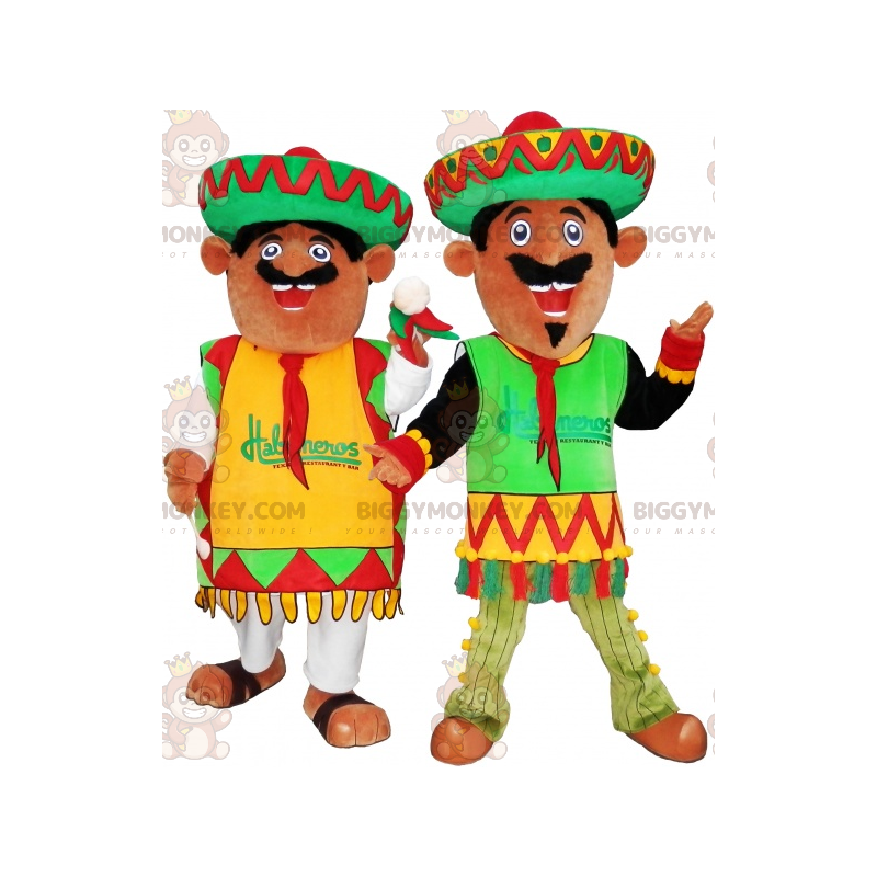 mexicanske BIGGYMONKEY™s maskot klædt i traditionelle outfits -