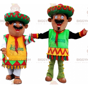 Duo de mascottes BIGGYMONKEY™ de Mexicains habillés en tenues
